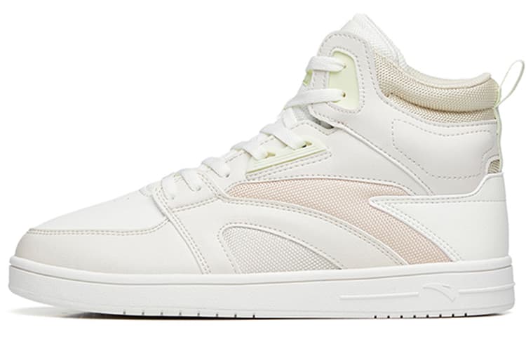 Anta Street Naughty High-Top Skateboard Shoes Women's Gray White Yellow 2
