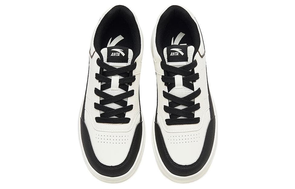 Anta Anti-Slip Wear-Resistant Low-Top Skateboard Shoes Women's Black White 4