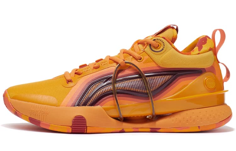 LINING Speed 8 Premium Basketball Shoes Men Low-Top Mango Orange Yellow