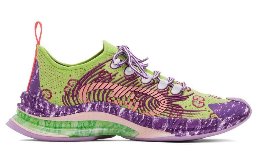 GUCCI RUN Low-Top Casual Shoes Women's Green Purple 4