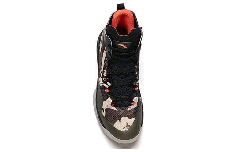 Anta Shield Of God Anti-Slip Wear-Resistant High-Top Vintage Basketball Shoes Men's Green Black Orange 5