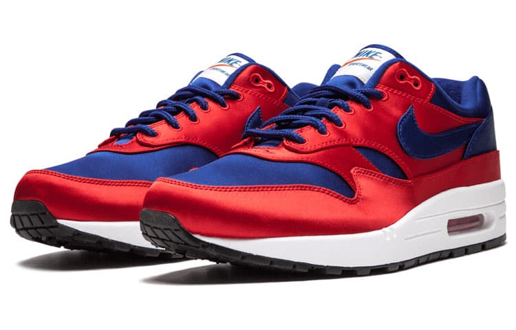 Nike Air Max 1 Satin University Red Deep Royal Blue 6