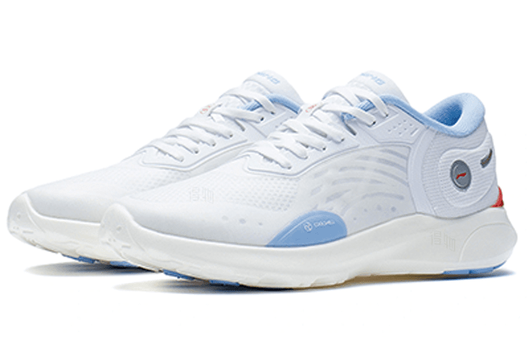 LiNing Light LS Trendy Sports Anti-Slip Wear-Resistant Breathable Lightweight Low-Top Casual Shoes Women's White Blue 6