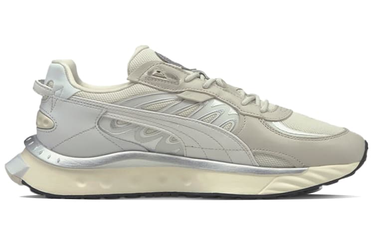 PUMA Wild Rider Low Top Running Shoes Ivory 'Gray Silver White' 4