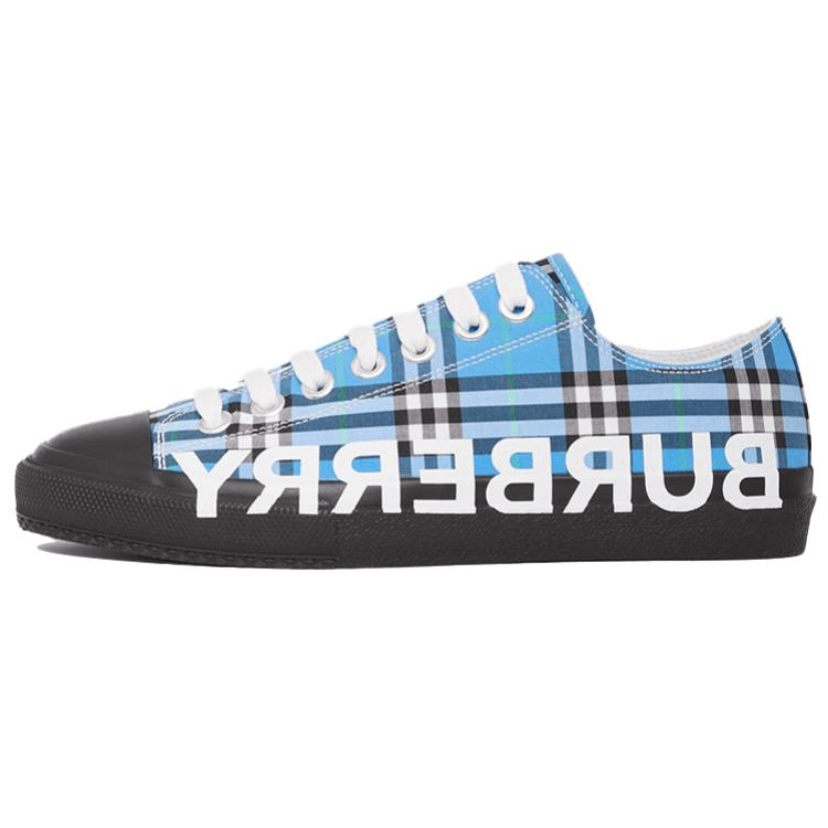 Burberry Low-Top Stylish Skateboarding Shoes Women's Azure Blue 2