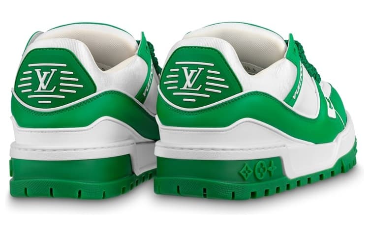 LOUIS VUITTON Trainer Maxi Low Top Stylish Skateboarding Shoes Men's White Green 6