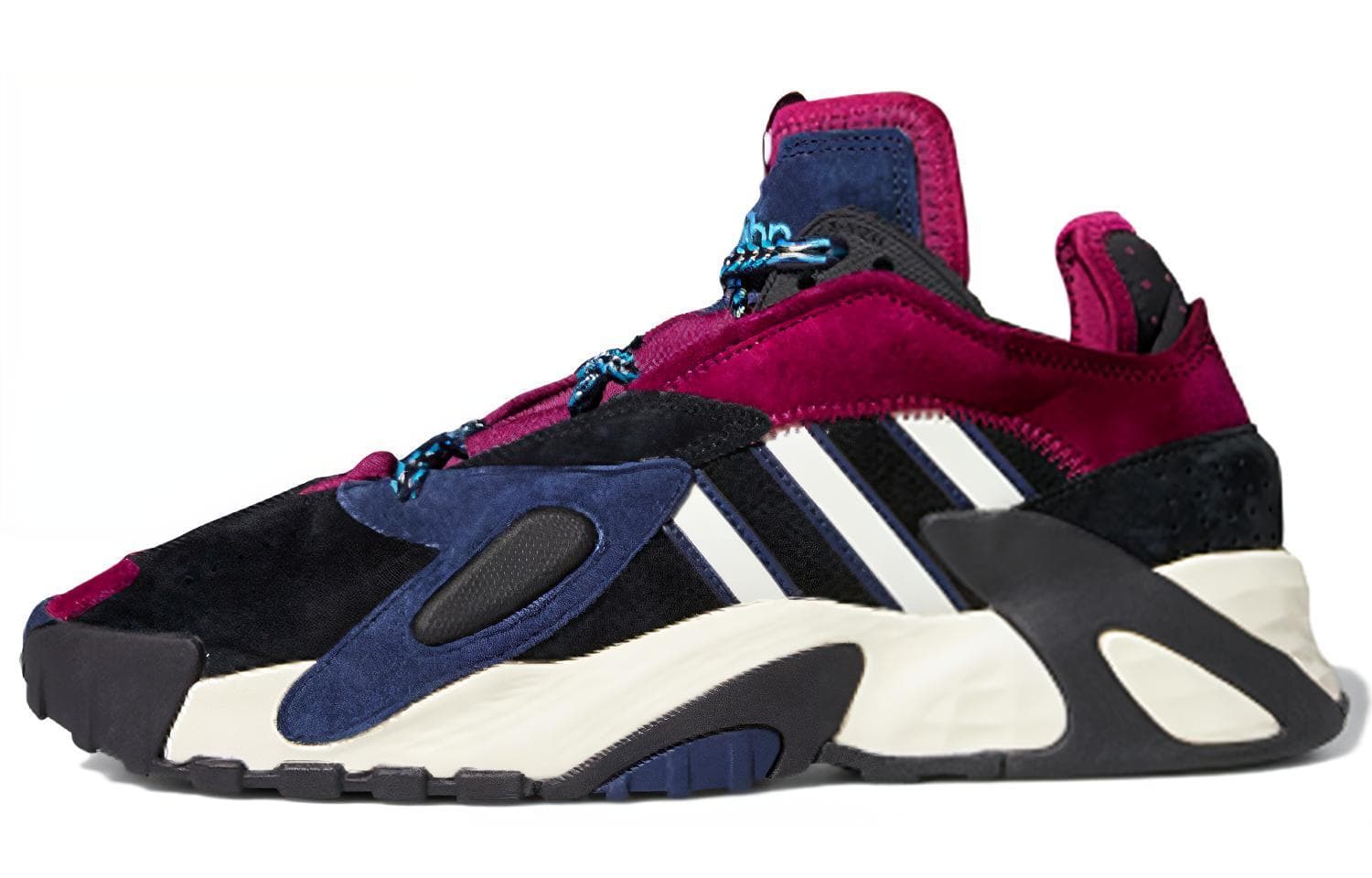 adidas originals Streetball Round Toe Comfortable Synthetic Leather Cushioned Slip-Resistant Wear-Resistant Low-Top Performance Basketball Shoes Men's Black Purple 2