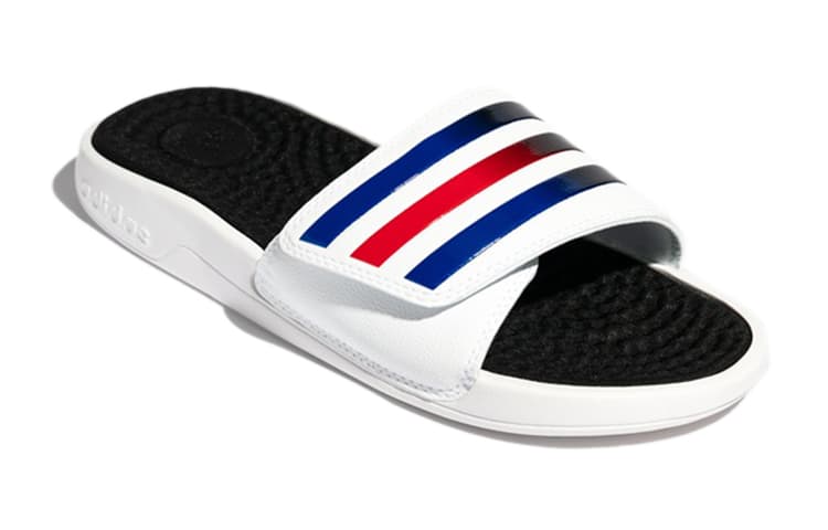 Adidas Adissage Tnd Velcro Soft Sole Cozy Sports Slippers White Blue Red 6