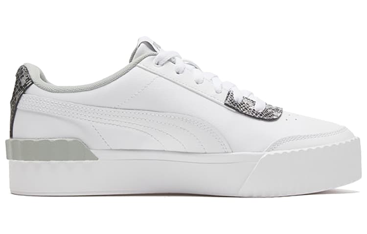 PUMA Carina Lift Snake White/snake Print Low Casual Board Shoes Women's 3
