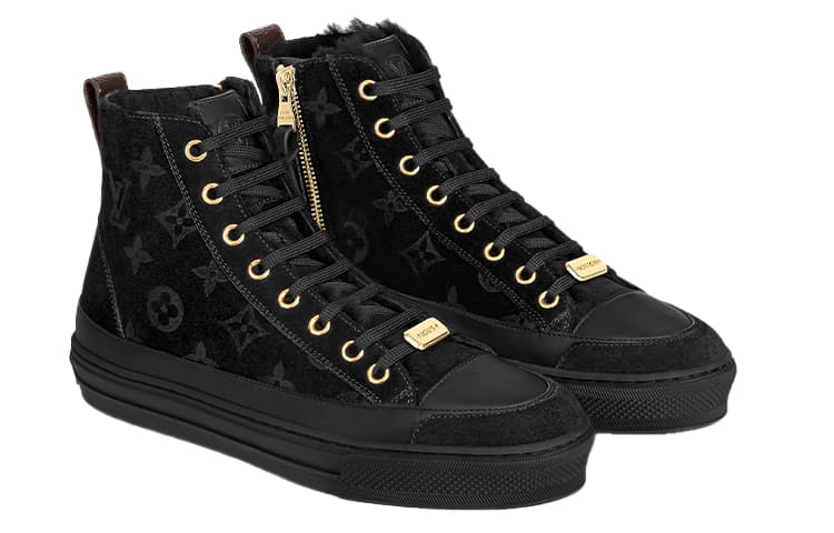 LOUIS VUITTON Stellar Ankle Sneakers 'Black Monogram' Women's 5