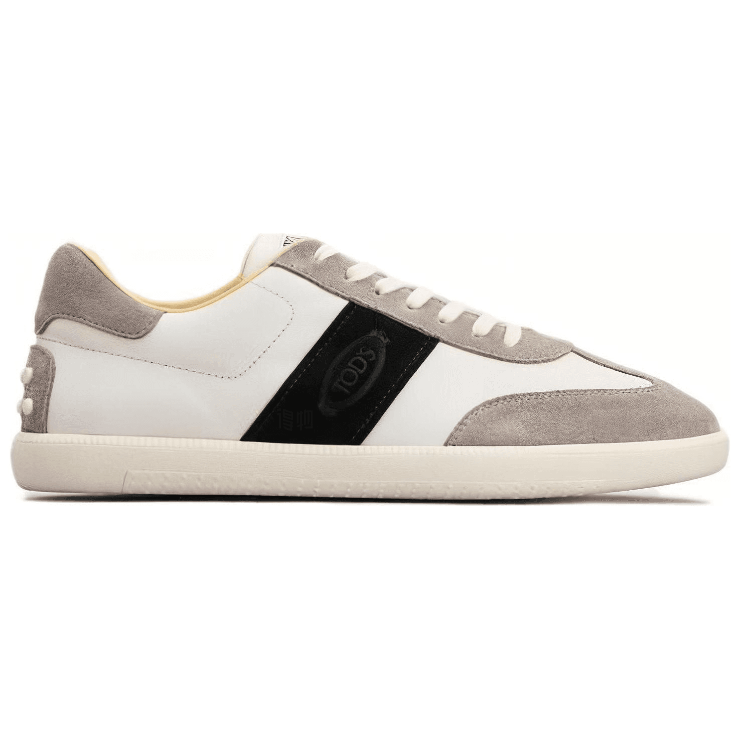 TOD'S Suede Round Toe Lace-Up Low-Top Sneakers Men's White Grey 4