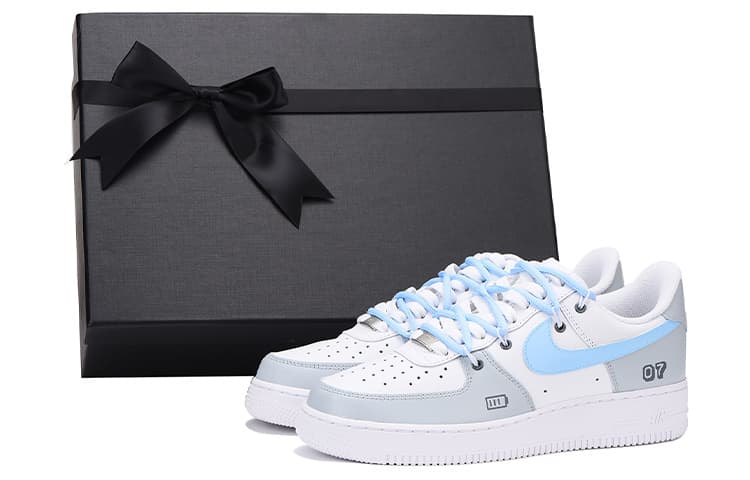 Nike Air Force 1 07 Air Force 1 Skateboard Shoes Men's Gray Blue Box