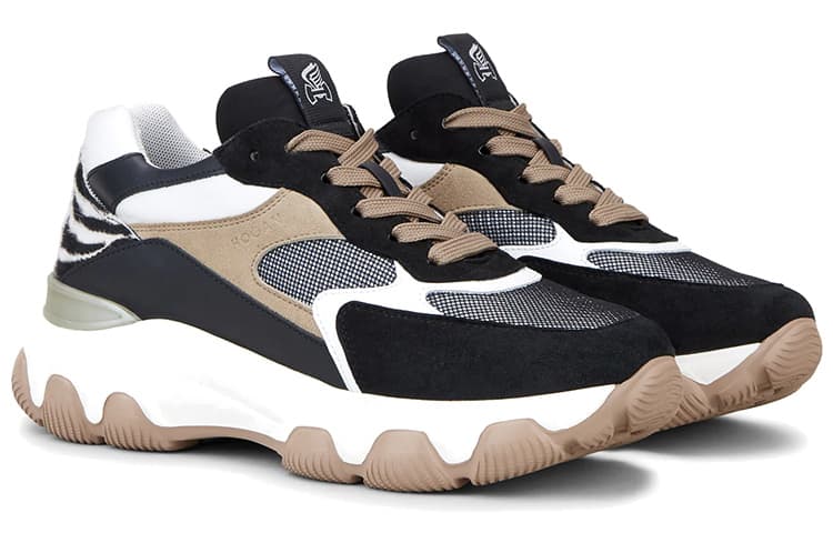 HOGAN Casual Shoes Women's Low-Top Black White Brown 3