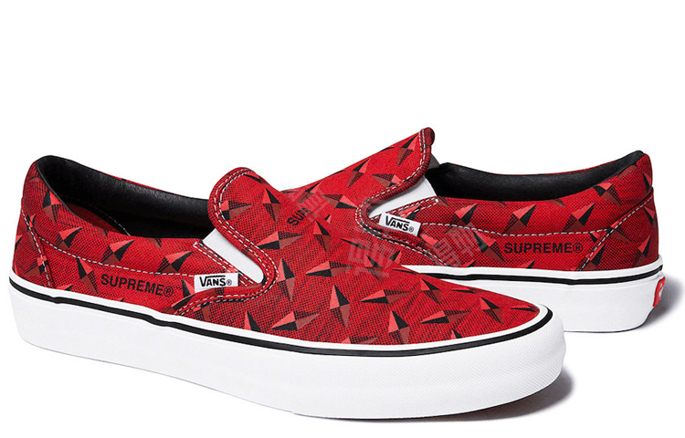 Vans Supreme X Classic Slip On Pro 'Diamond Plate Red' 3