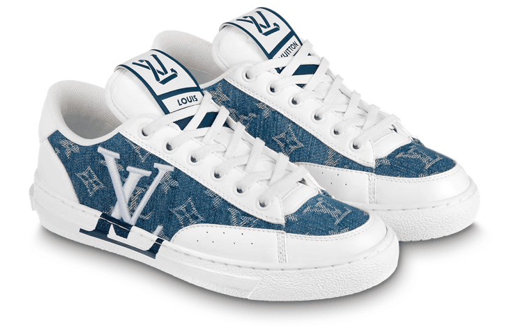 LOUIS VUITTON Charlie Sneakers 'White Denim Monogram' Women's 6