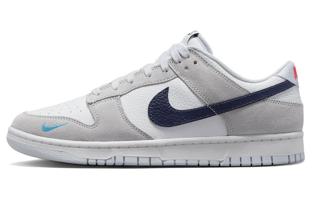 Nike Dunk Low White Grey Navy Aqua Mini Swoosh 2