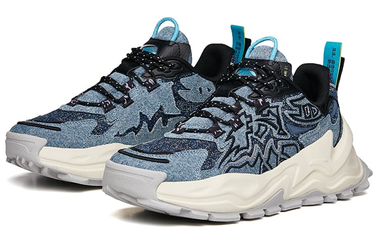 ANTA Chunky Sneakers Men Low-Top Denim Blue/Black 6
