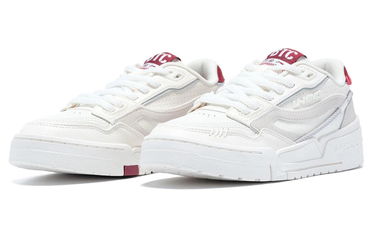 LINING 001 BTC Skateboard Shoes Women's Low-Top White Gray 5