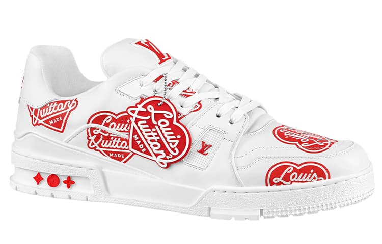 LOUIS VUITTON X Nigo Trainers 'White With Red Logo Hearts' 4