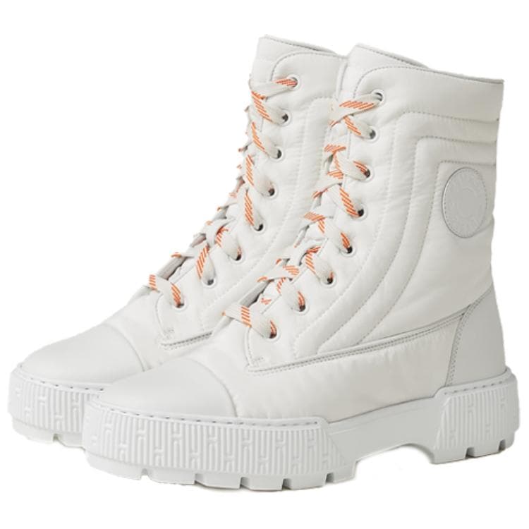 HERMES Fresh Short Martin Boot Women's White 5