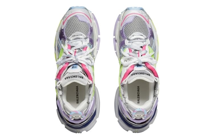Balenciaga Runner Leather Free Grey Light Purple Neon Yellow White 6
