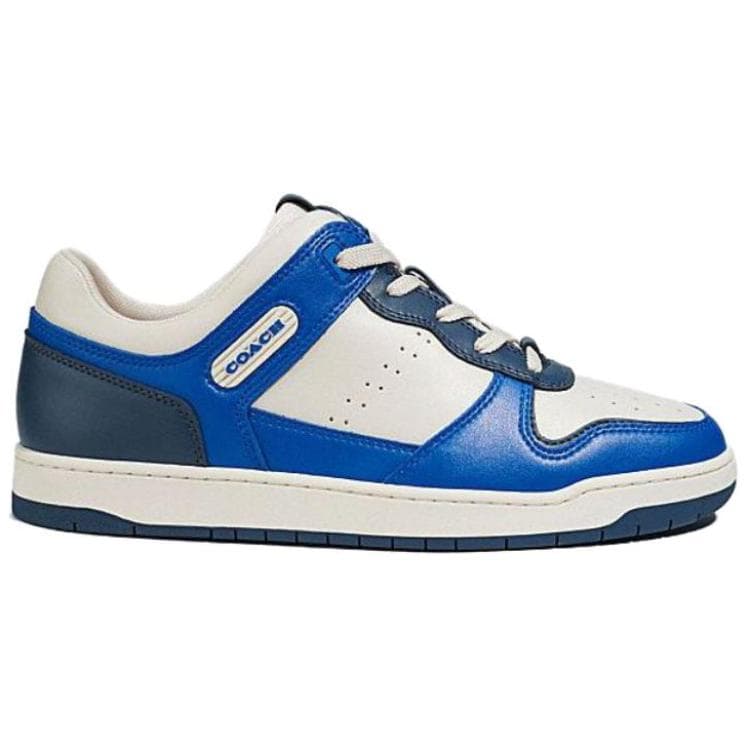 COACH Low Top Stylish Skateboarding Shoes Men's White Blue 3