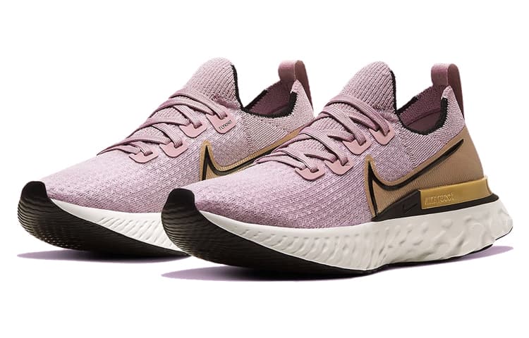Nike React Infinity Run Flyknit Plum Fog Metallic Gold Women's 6