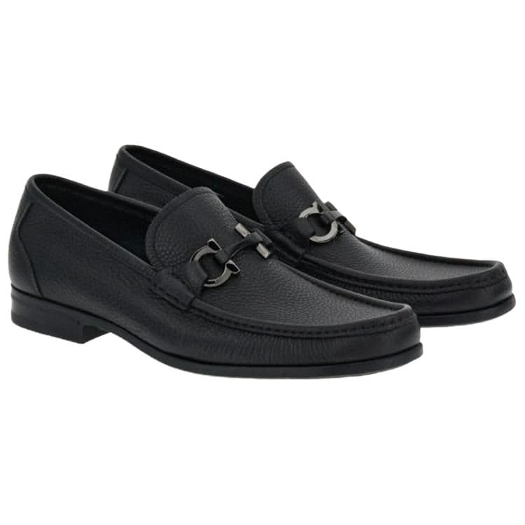 FERRAGAMO GANCINI Loafers Men's Black 6
