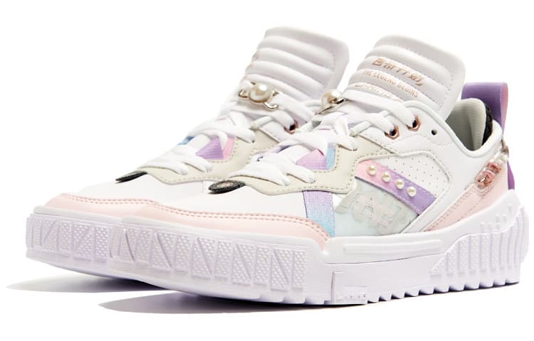 LiNing 001 Unblock Anti-Slip Wear-Resistant Low-Top Skateboard Shoes Women's Cherry Blossom Pink 4