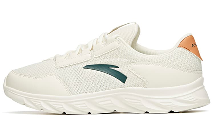 Anta Running Collection Cushioning, Wear Resistant Low Top Running Shoes Men's Ivory White