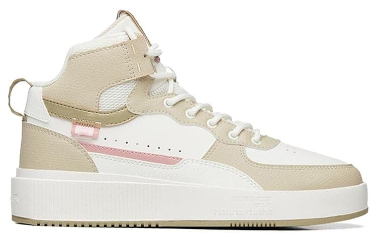 ANTA Skateboard Shoes Women's High-Top Ivory White/Beige Yellow 4