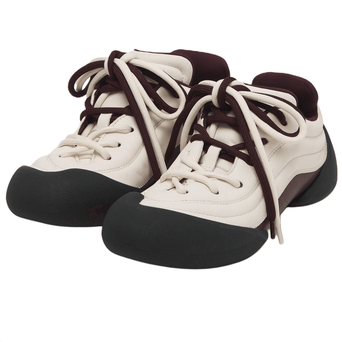 Alexander McQueen Flexion Sneaker Leather Round-Toe Lace-Up Low-Top Casual Shoes Men's Beige 5