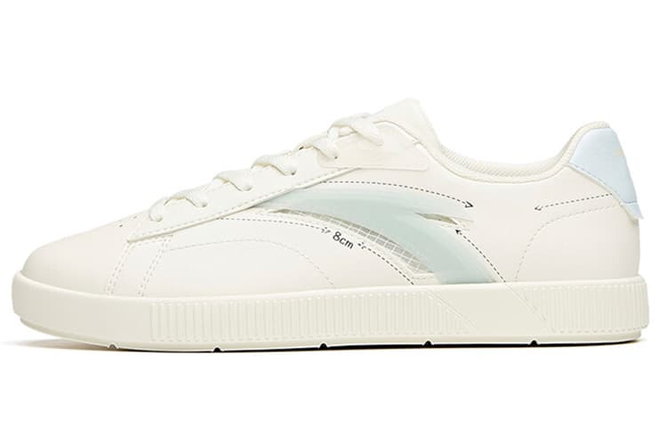 Anta Life Collection Slip-Resistant Lightweight Wear-Resistant Low-Top Skateboard Shoes Women's White Blue