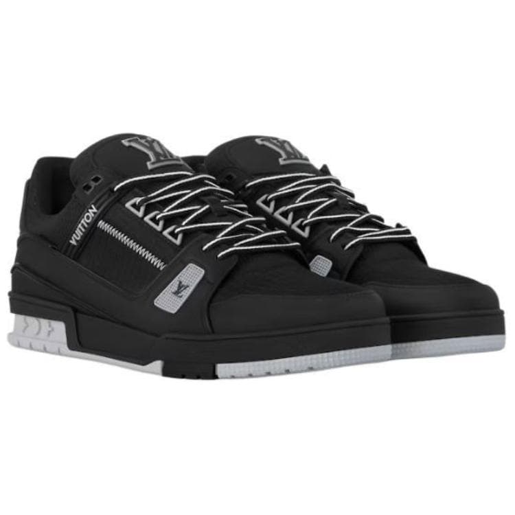 LOUIS VUITTON Trainer Water-Resistant Low-Top Skateboard Shoes Men's Black 6