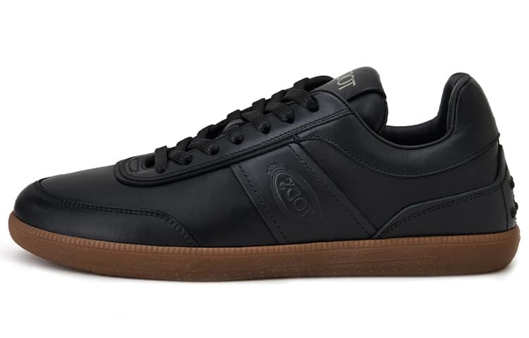 TOD'S Leather Trendy Low-Top Fashion Sneakers Women's Black 2