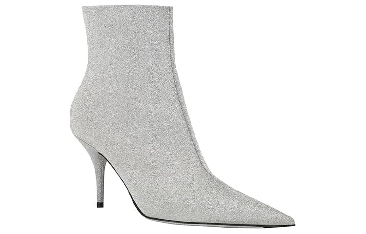 Balenciaga 85mm Knife Glitter Boots 'Silver' Women's 5