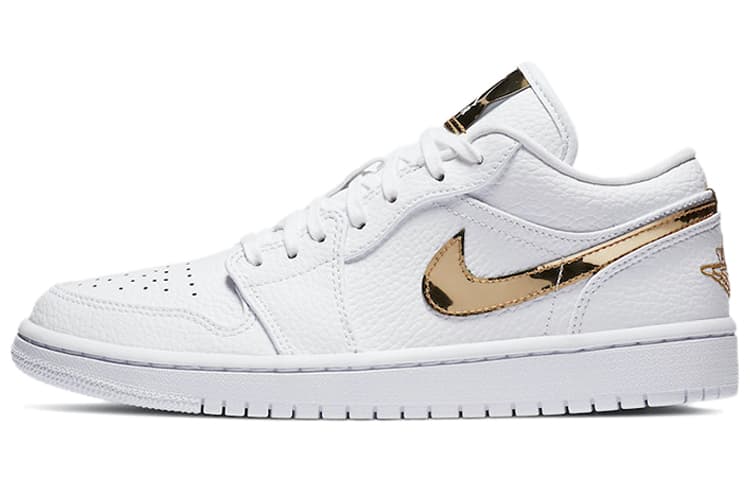 Air Jordan 1 Retro Low 'White Metallic Gold' Women's 2