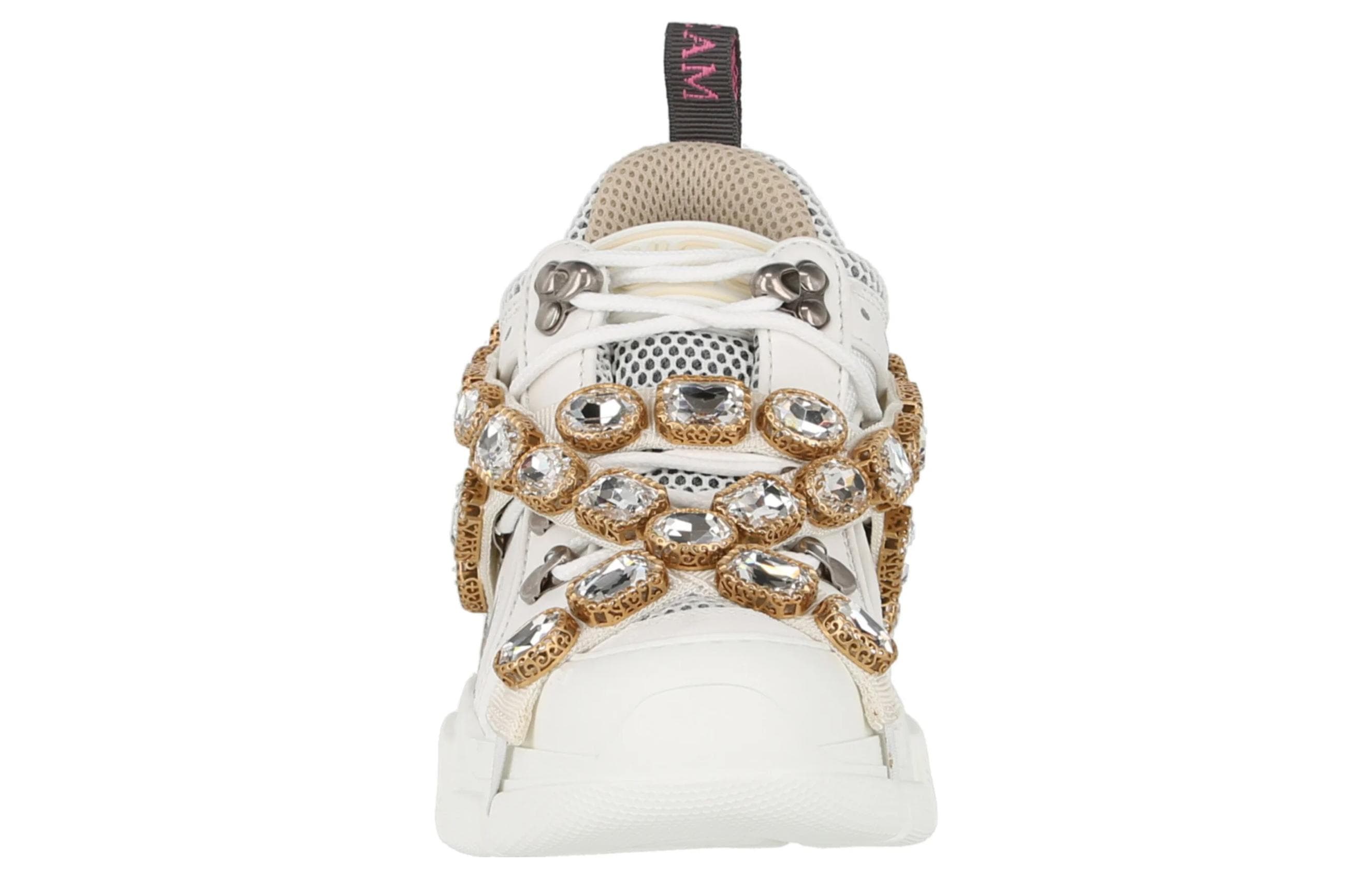 GUCCI Women's Flashtrek 'Crystals   White' Women's 5