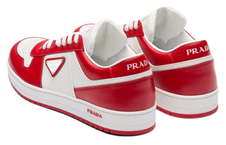 PRADA Downtown Leather Sneakers Red 6