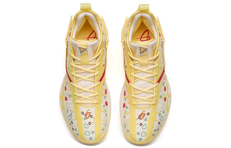 ANTA GH3 Basketball Shoes Men Low-Top Oatmeal White/Light Yellow/Red 6