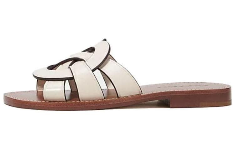 COACH Leather Slip-On Round Toe Fashion Sandals Women's White 2
