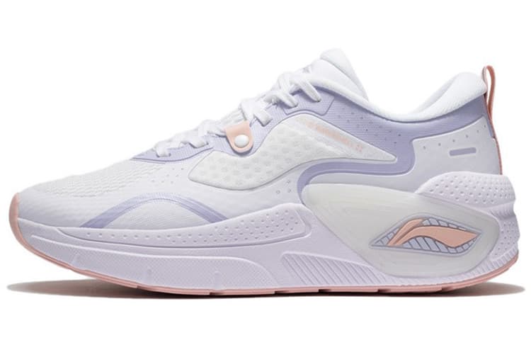 LiNing Cushioned Slip-Resistant Abrasion-Resistant Low-Top Casual Shoes Women's White Blue 2