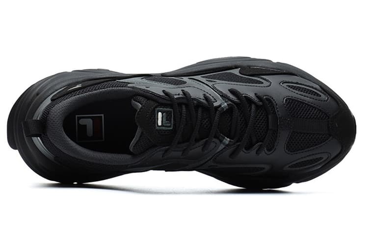 FILA Mars 2 Cushioning Anti-Slip Wear-Resistant Breathability Low-Top Chunky Sneakers Men's Black Gray 6