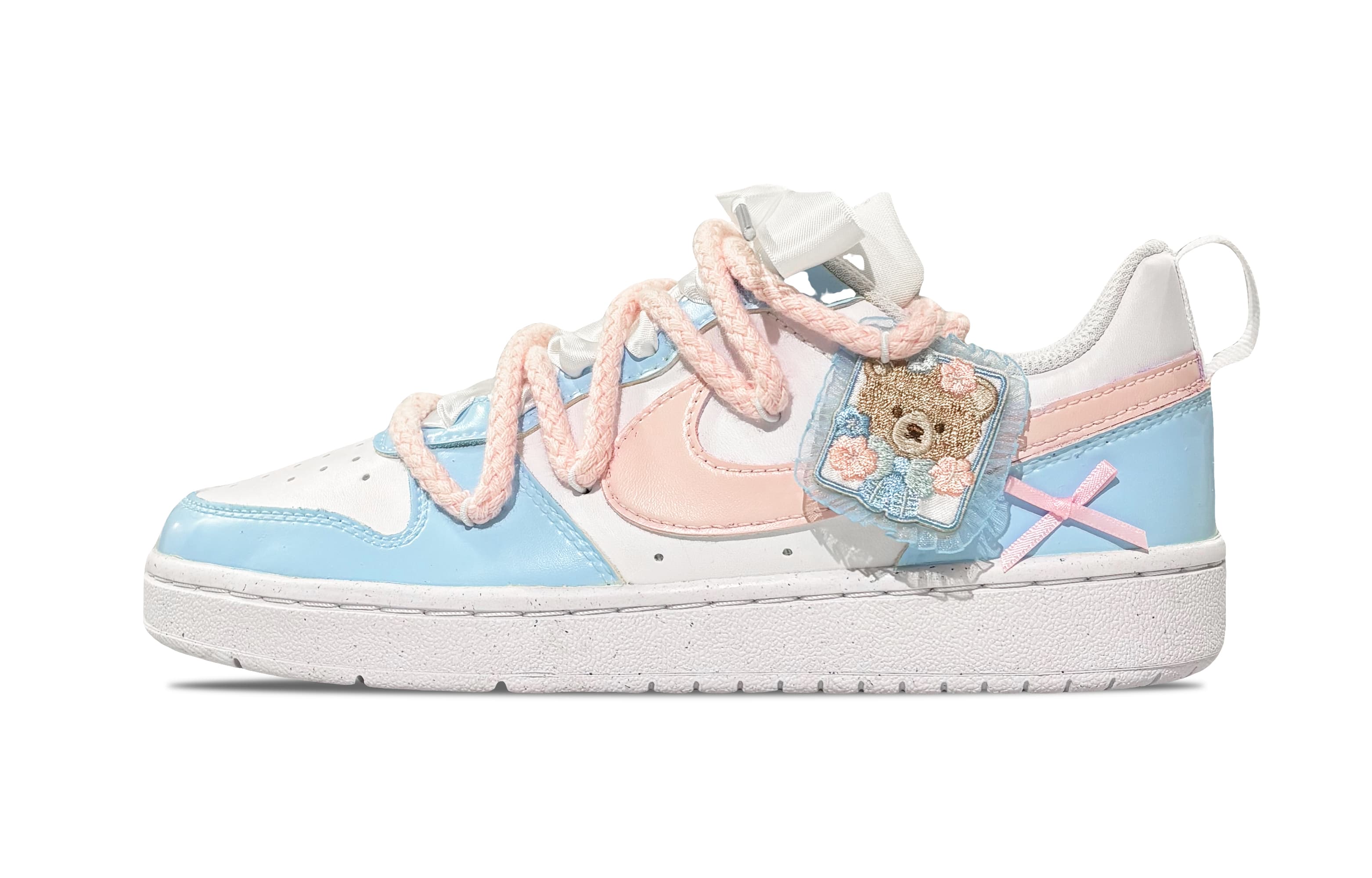 Nike Court Borough Low Top Skateboard Shoes GS Light Blue 2