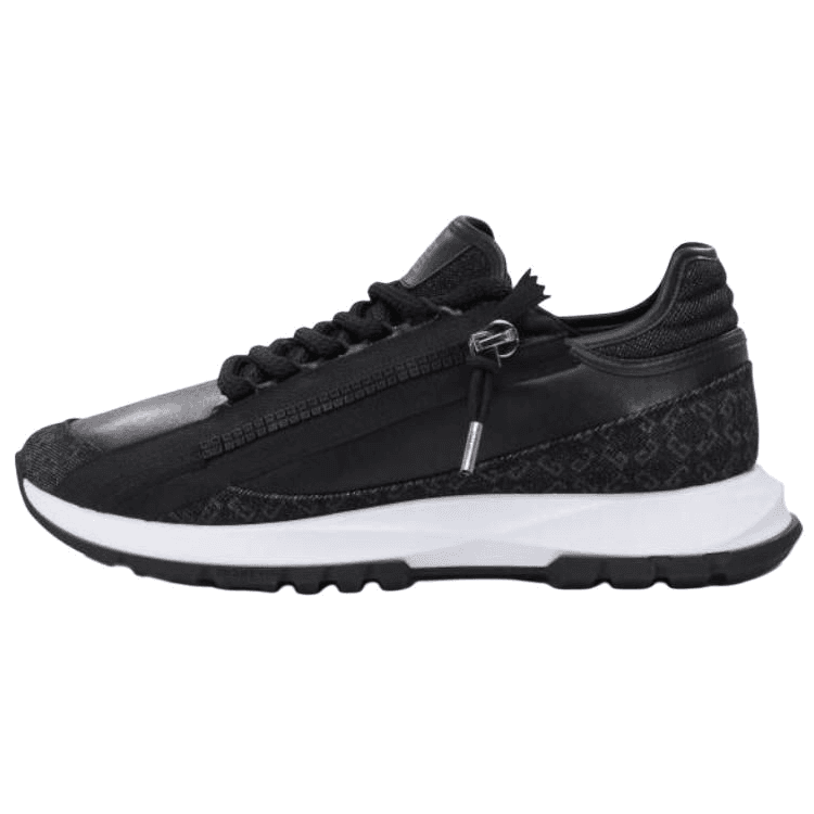 Givenchy Spectre Denim Synthetic Leather Round-Toe Lace-Up Low-Top Casual Shoes Men's Black 2