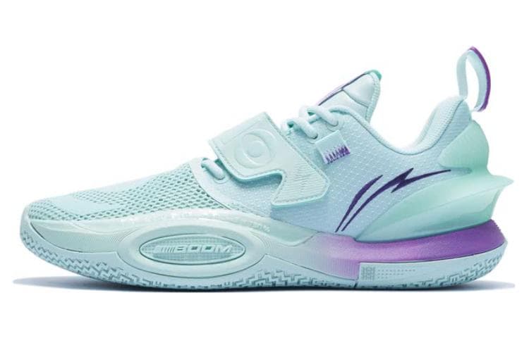 LINING All City 10 V2 Basketball Shoes Men Low-Top Water Wave Green/Purple 2