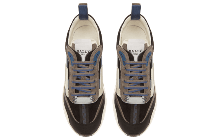 BALLY Slip-Resistant Low-Top Casual Shoes Men's Gray Black Blue 5