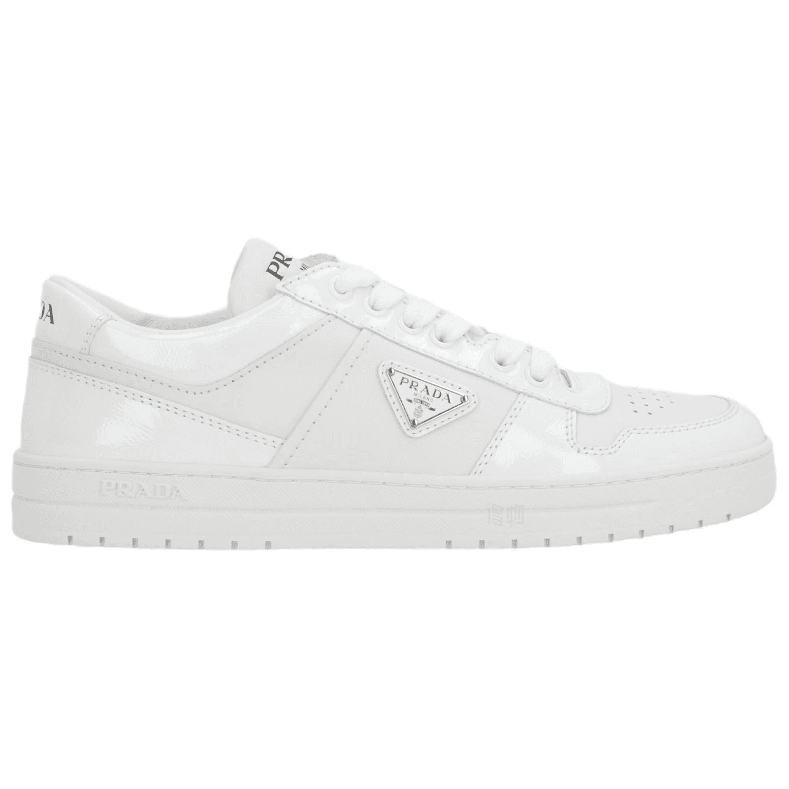 PRADA Prada Downtown Leather Lace-Up Logo Low-Top Sneakers Women's White 4