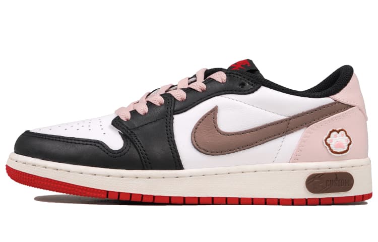 Jordan Air Jordan 1 RISK Low-Top Vintage Basketball Shoes GS Pink Brown 3