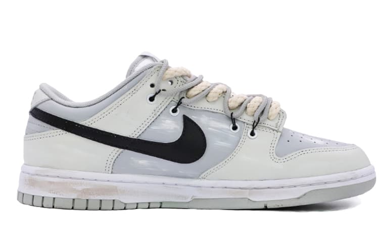 Nike Dunk Anti-Slip And Wear-Resistant Lightweight Low-Top Skateboard Shoes Men's Gray White 3